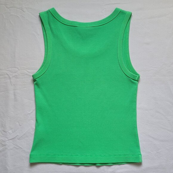 Universal Thread Cropped Tank Top Ribbed Green Womens Size Small - Picture 6 of 7